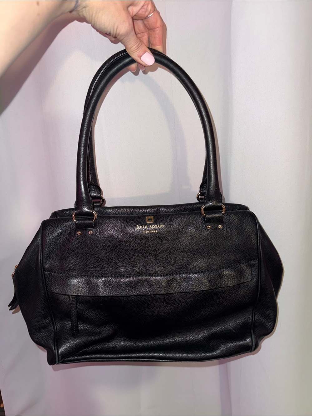 kate spade Black Pebbled Leather Shoulder Satchel